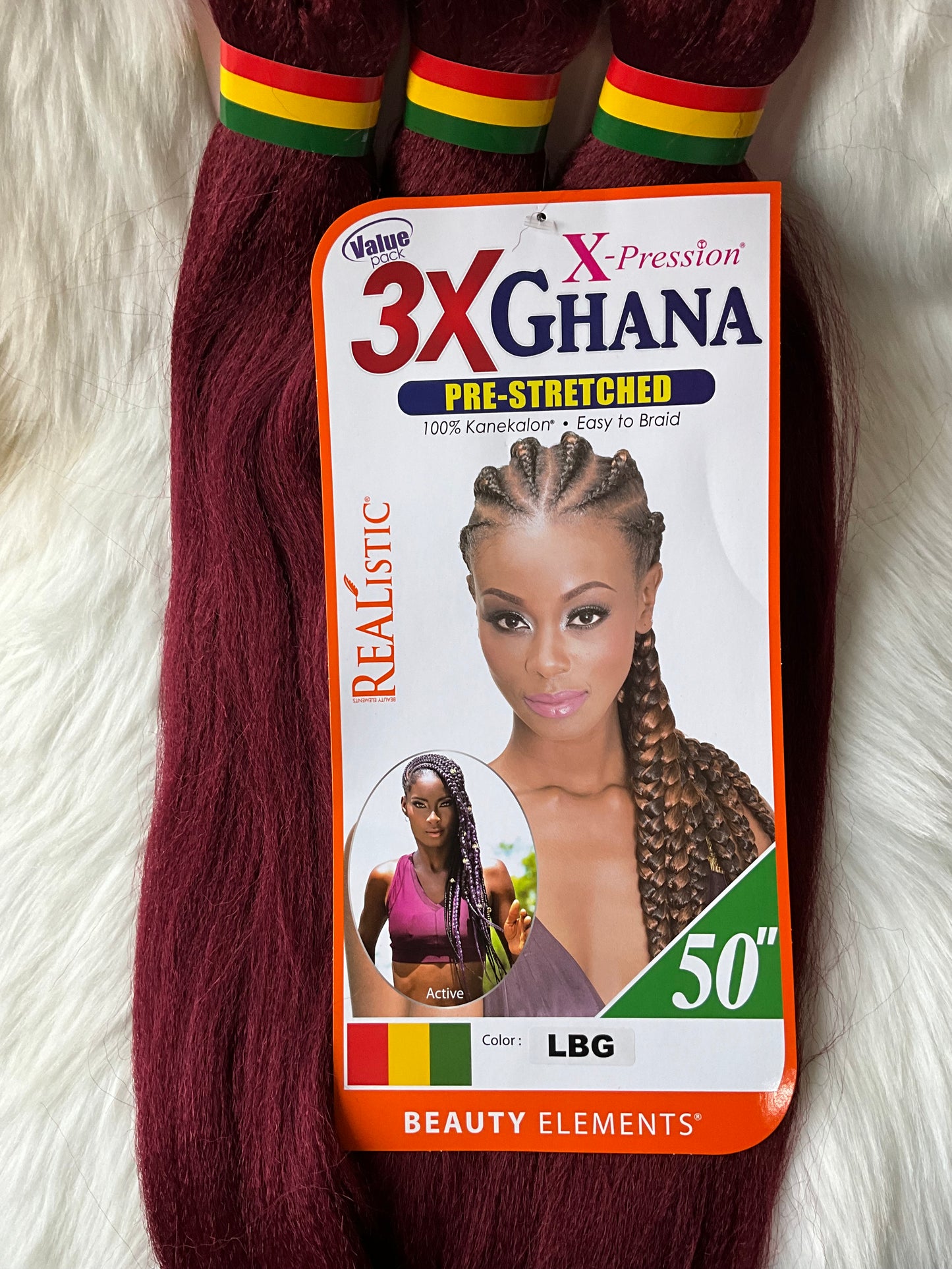 50in 3x Ghana Pre-Stretched Braid