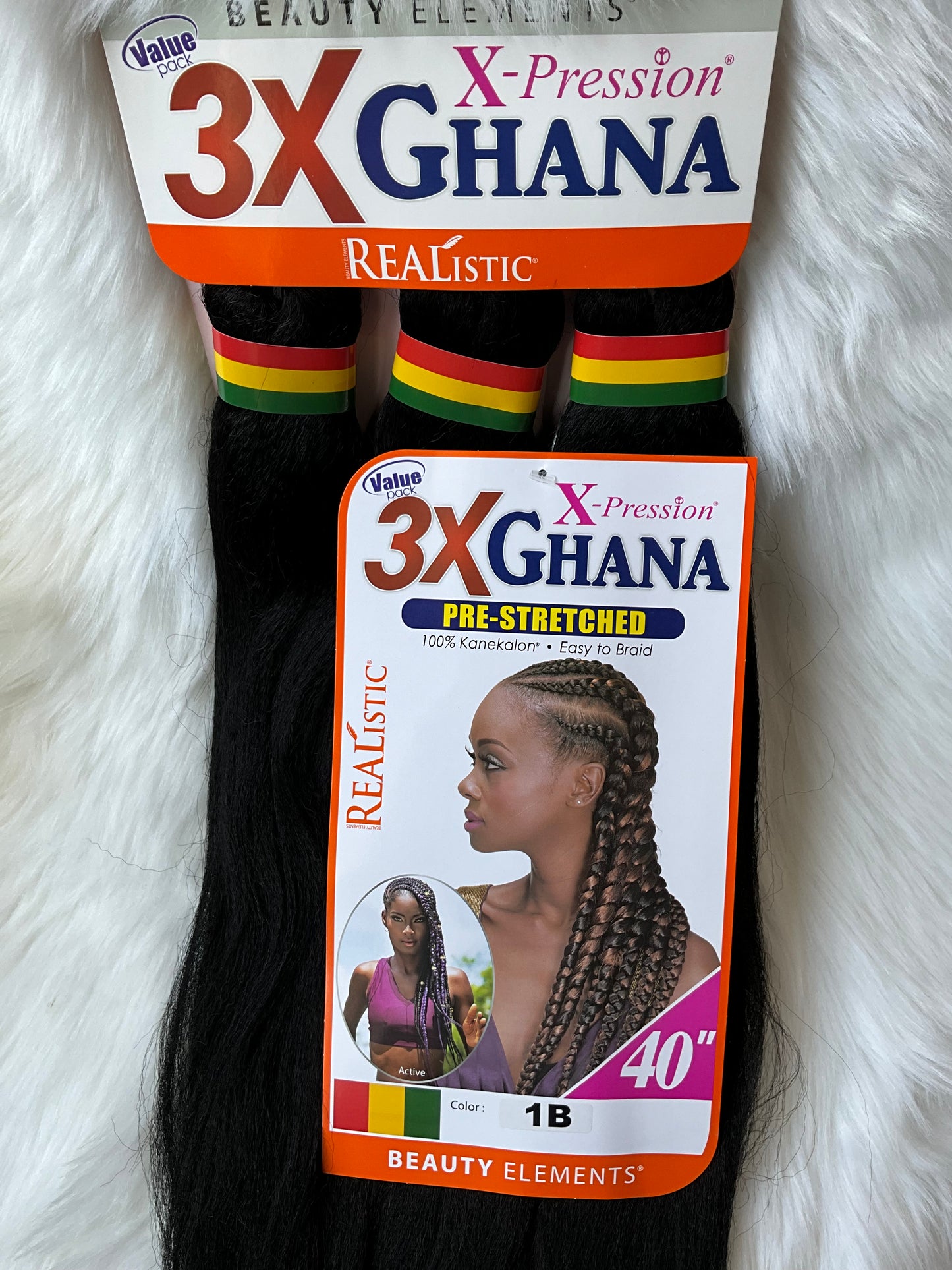 40in 3x Ghana Pre-Stretched Braid