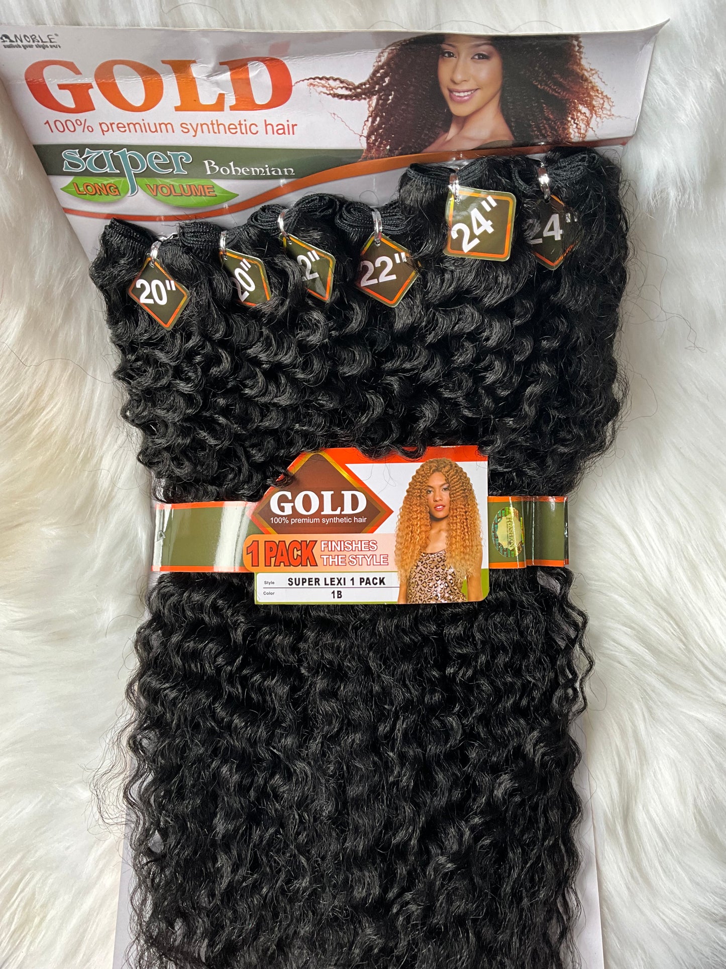 6x Noble Gold Bohemian Super Lexi Synthetic Hair ( 20”20”22”22”24”24”)