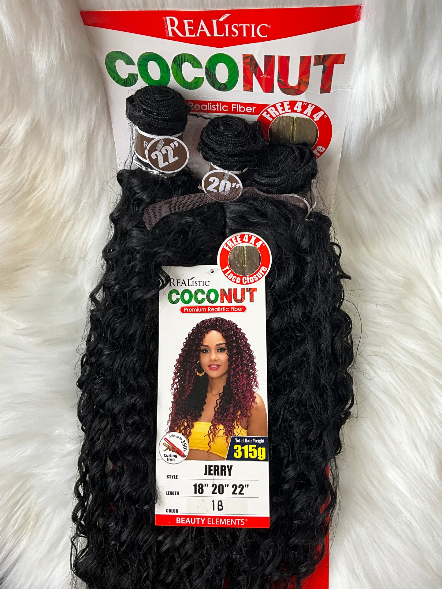 Realistic Coconut 3x Premium Fiber Bundles