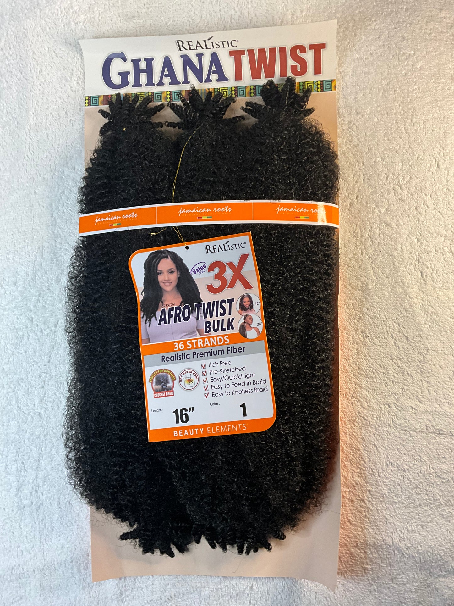 16in Realistic Ghana Twist Afro Twist Bulk