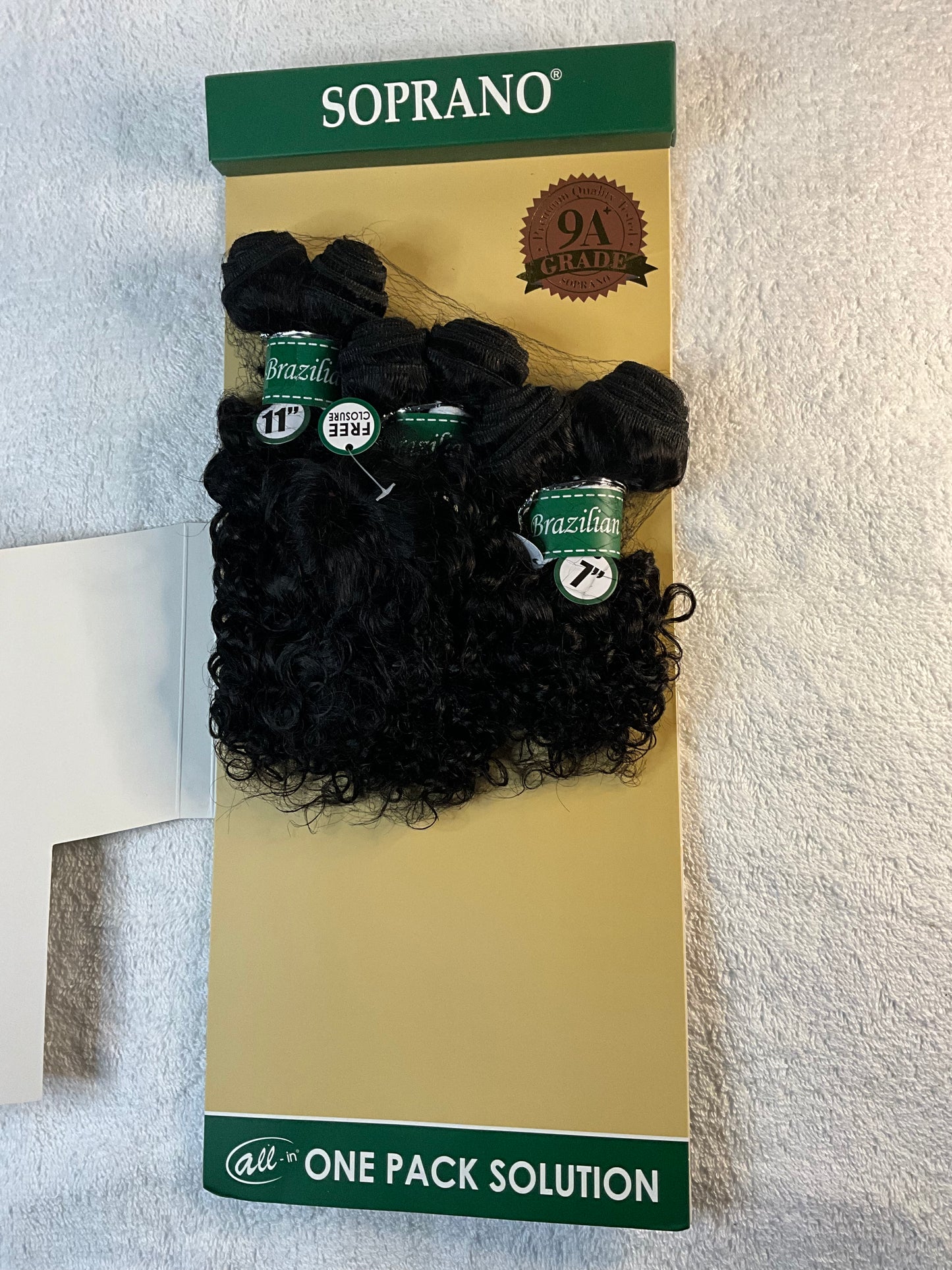 7pcs Soprano Brazilian 100% Virgin Remi Human Hair w/ Free Closure, 7"7"9"9"11"11"