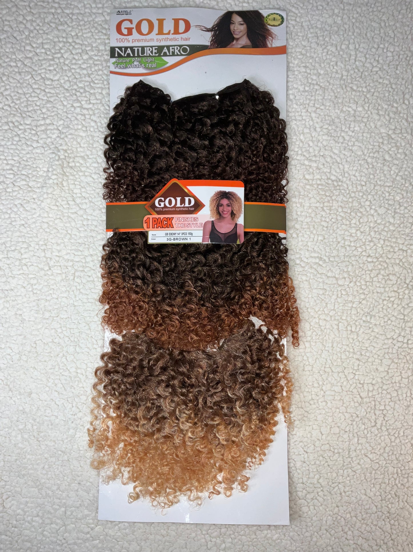 Noble Gold Nature Afro 100% Premium Synthetic Ebony Hair