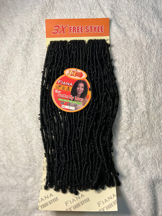 18in Fiana 3x Freestyle Butterfly Locs